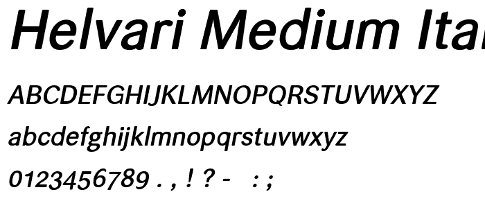 helvari Medium Italic font